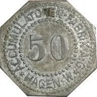 50 Pfennig - Hagen Accumulatoren-Fabrik