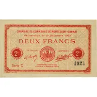 2 Francs - Chambre de Commerce de Monluçon-Gannat 03