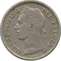 1 Franc - Albert I Dutch text