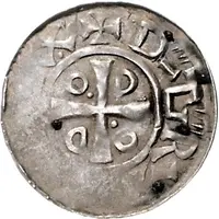 Denier - Otto III and Adelaide temple, DI GRA REX