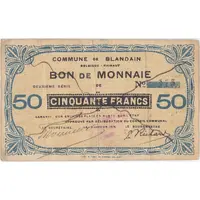 50 Francs Commune de Blandain