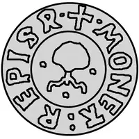 1 Pfennig - Wolter von Plettenberg and Jasper Linde Riga, one shield, bumpy bottom