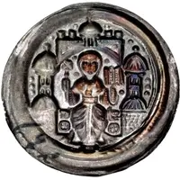 Denier Bracteate - Beatrix II of Winzeburg, Frederick II of Sachsen-Sommerschenburg