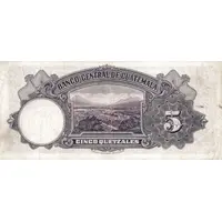 5 Quetzales Banco Central de Guatemala, 1st. print