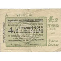 4.2 Pfennig Gold / 1⁄100 US-Dollar Handelskammer