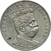 2 Lire / 4⁄10 Rial - Umberto I