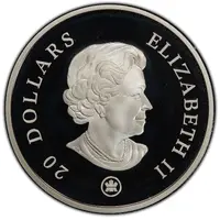 20 Dollars - Elizabeth II Aquamarine Crystal Snowflake