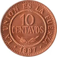 10 Centavos Type 1 denomination letter