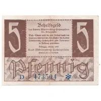5 Pfennig Württemberg-Hohenzollern, French occupation