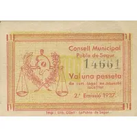 1 Peseta Pobla de Segur