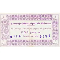 2 Pesetas Bétera