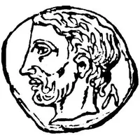 Silver 5 Asses Bearded male head series: facing left