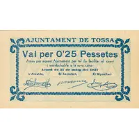 0.25 Pesetas Tossa
