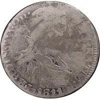 2 Reales - Fernando VII Zacatecas - Royalist Coinage