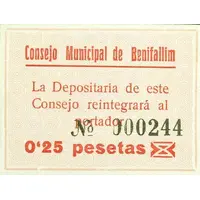 0.25 Pesetas Benifallim