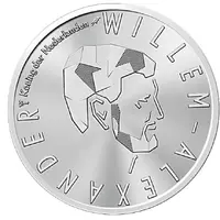 5 Euros - Willem Alexander Dutch Waterlines, silver plated copper