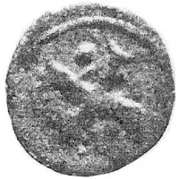 Denier type génois au châtel et à la croix surfrappé