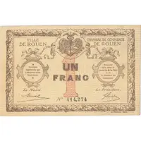 1 Franc - Ville et Chambre de Commerce de Rouen 76