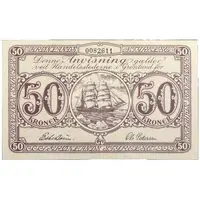 50 Kroner Grønlands Styrelse. Type II: No pattern outside frame