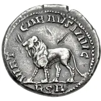 Denarius - Carausius Lion with Thunderbolt, RSR