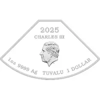 1 Dollar - Charles III Year of the Snake: Quadrant 3/4