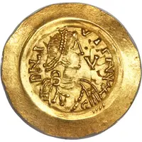 1 Tremissis - Liutprand Regular bust, with letter in field