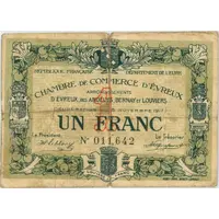 1 Franc - Chambre de Commerce d'Evreux 27