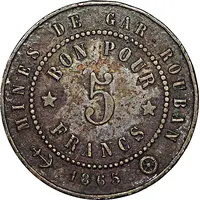 5 Francs - Mines de Gar-Rouban