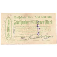 500 000 000 Mark Bezirkssparkasse