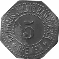 5 Pfennigs - Bremen Kaufhaus Julius Bamberger