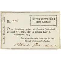 24 Skilling / 1/4 Rigsdaler Colonien Julianehaab i Grønland