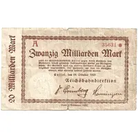 20 000 000 000 Mark Reichsbahndirektion