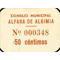 50 Céntimos Alfara de Algimia