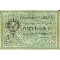 20 Francs Succursale de Nouméa