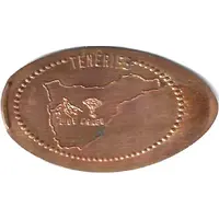 Elongated coin - Tenerife Map with Teide and Drago