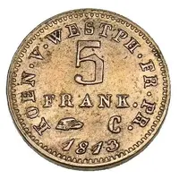 5 Franken - Jérôme Bonaparte Copper pattern