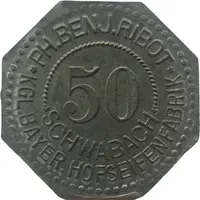 50 Pfennig - Schwabach Ph. Benj Ribot KGL. Bayer. Hofseifenfabrik