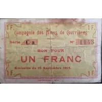 1 Franc - Compagnie des Mines de Courrières