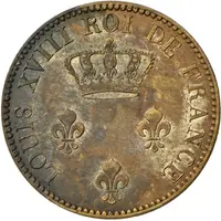 2 Sous Colonie de Cayenne, Louis XVIII