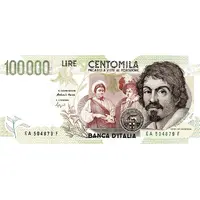 100 000 Lire Caravaggio - 2nd type
