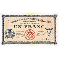 1 Franc - Chambre de Commerce de Roanne 42