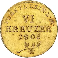 6 Kreuzers - Charles Frederick William Gold Pattern