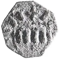 Denier type au rateau à quatre dents sur flan vierge