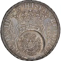 960 Réis - João Prince Regent Counterstanped Mexico 8 Reales, KM#105