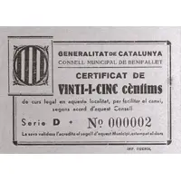 25 Céntimos Benifallet