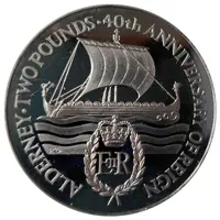 2 Pounds - Elizabeth II 40th Anniversary of Queen's Reign