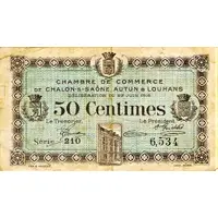 50 Centimes - Chambre de Commerce de Châlon-sur-Saône, Autun and Louhans 71