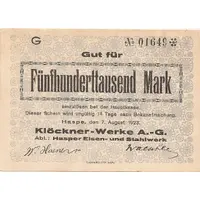 500 000 Mark Klöckner-Werke