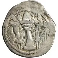 1 Drachm - Khono Peroz imitation, Uncertain Sogdian mint, Northern Tokharistan, countermark