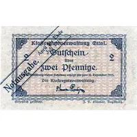 2 Pfennig Klostergutsverwaltung Ettal